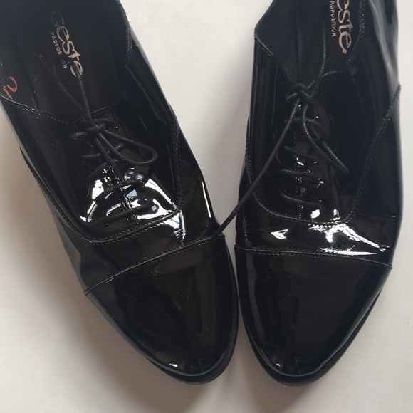 Geste Italian patent leather Oxford flat shoes - Picture 2 of 7